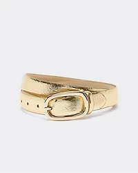 Metallic Faux Leather Belt