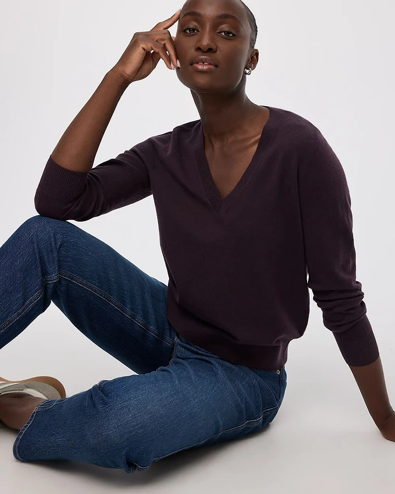 Long-Sleeve V-Neck Pullover