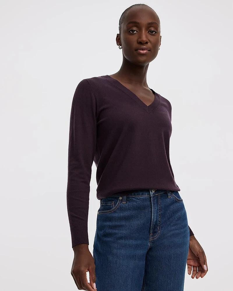 Long-Sleeve V-Neck Pullover