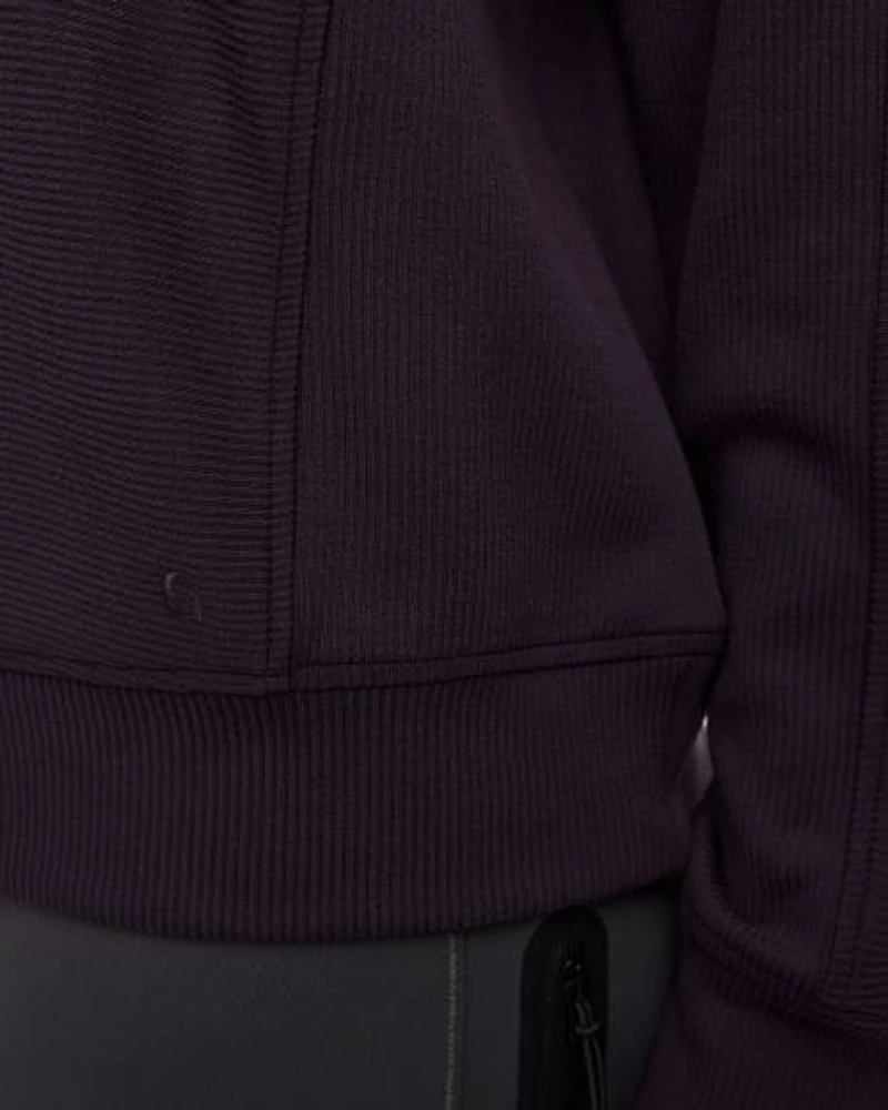 Long-Sleeve Sweater with Half-Zip Mock Neckline