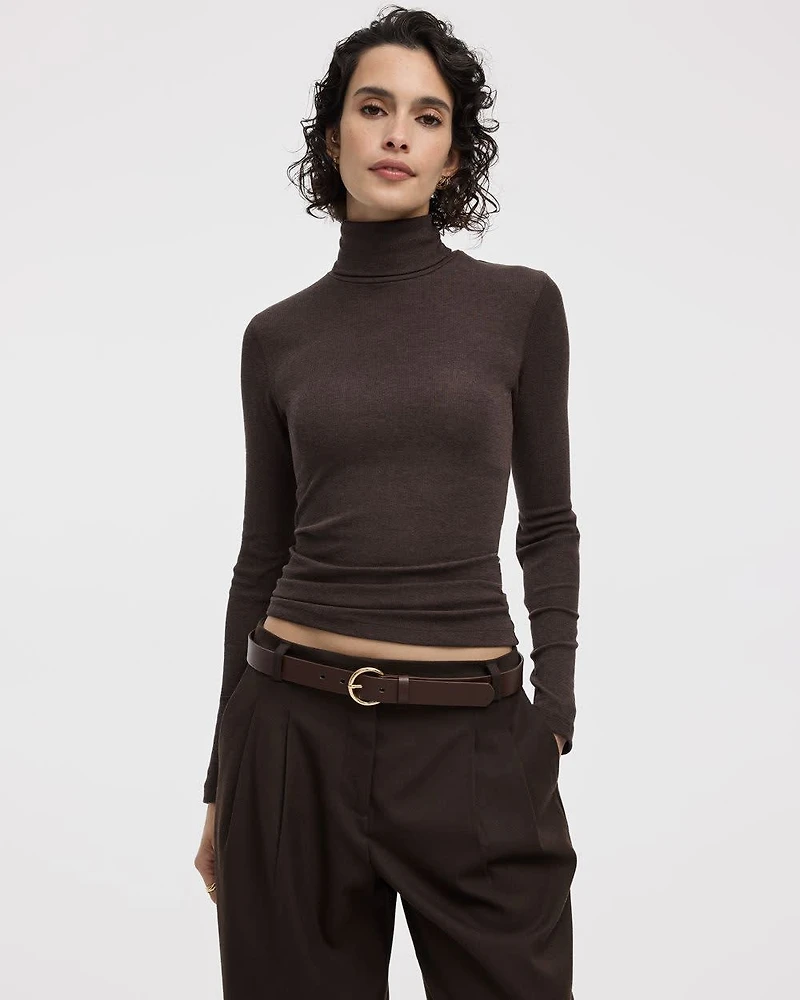Long-Sleeve Turtleneck Top