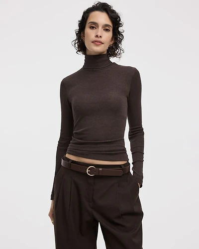 Long-Sleeve Turtleneck Top