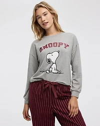 Long-Sleeve Snoopy Crew-Neck Pyjama Sweatshirt