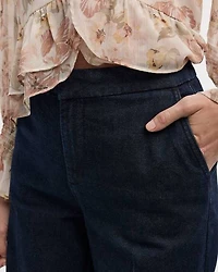 Wide-Leg Mid-Rise Denim Trousers