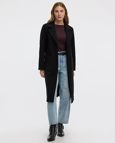 Long Coat with Two-Button Closure