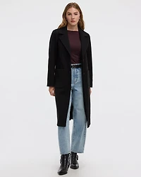 Long Coat with Two-Button Closure