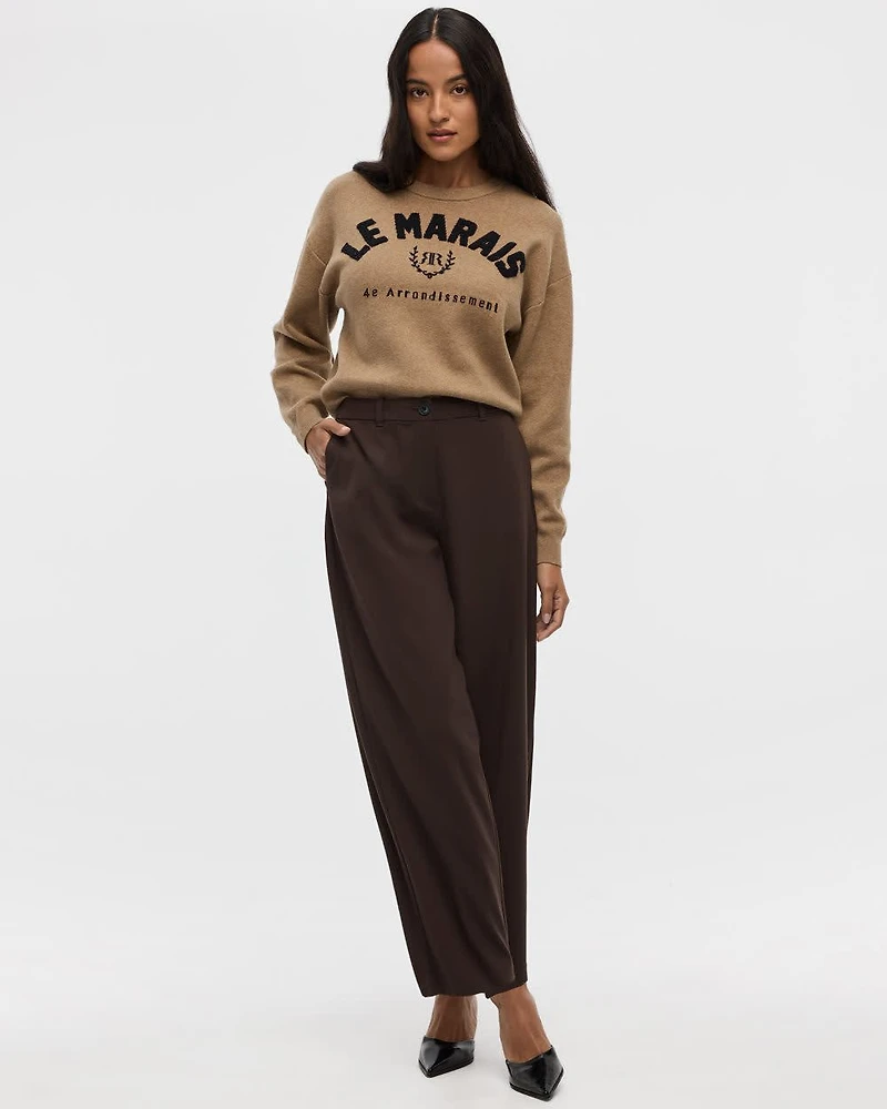 Pantalon taille mi-haute à jambe ballon