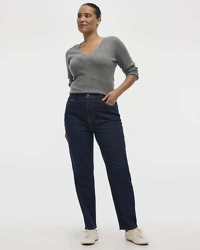 Tapered-Leg High-Rise Jean