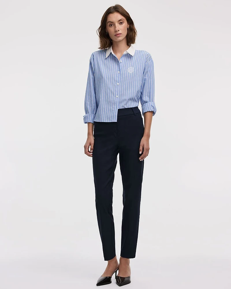 Slim-Leg High-Rise Ankle Pant
