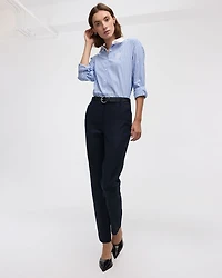 Slim-Leg High-Rise Ankle Pant