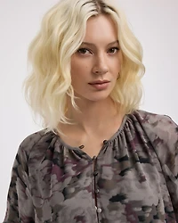 Blouse à manches longues et col fendu