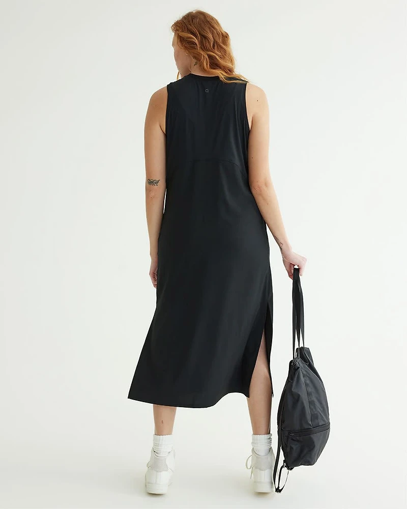 Sleeveless Mix-Media Dress
