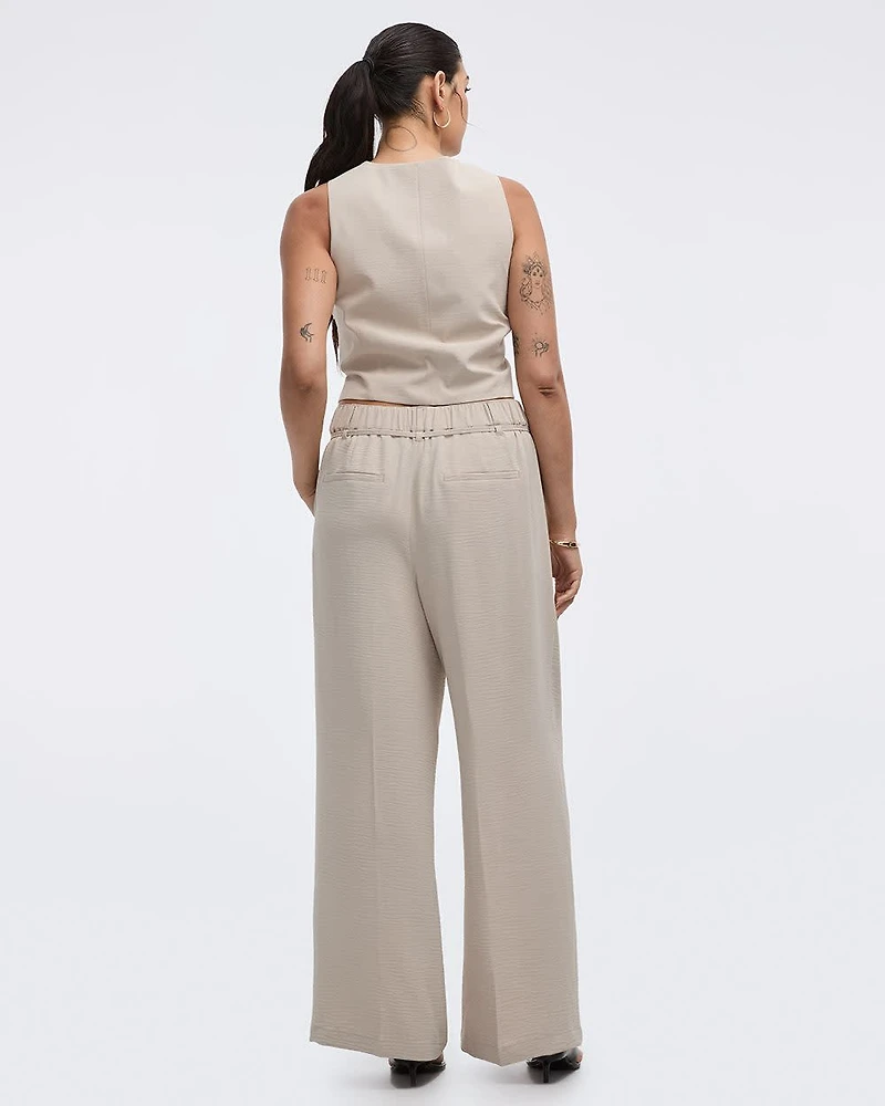 Pantalon à jambe large en tissu Airflow