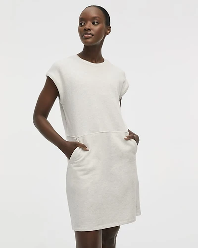 Extended-Sleeve Crew-Neck Dress with Pockets