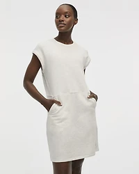 Extended-Sleeve Crew-Neck Dress with Pockets