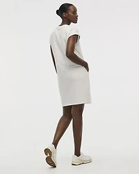 Extended-Sleeve Crew-Neck Dress with Pockets