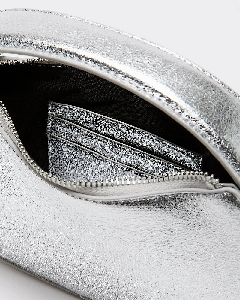 Structured Metallic Oval Bag