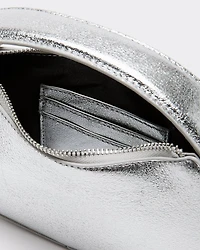 Structured Metallic Oval Bag