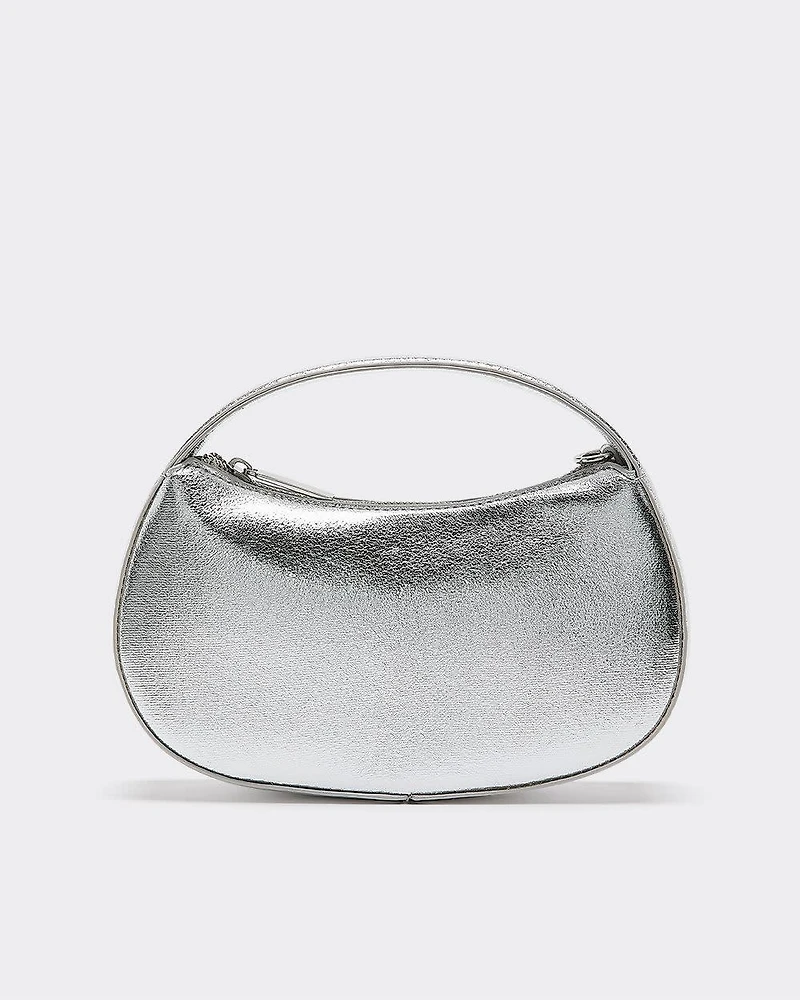 Structured Metallic Oval Bag