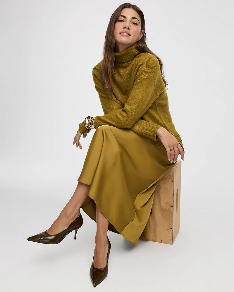 Jupe midi A silhouette en satin