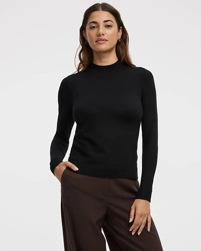 Long-Sleeve Mock-Neck Pullover