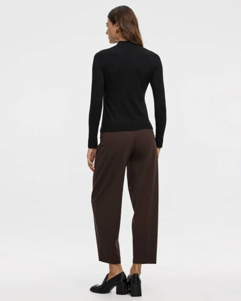 Long-Sleeve Mock-Neck Pullover