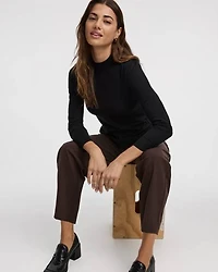 Long-Sleeve Mock-Neck Pullover