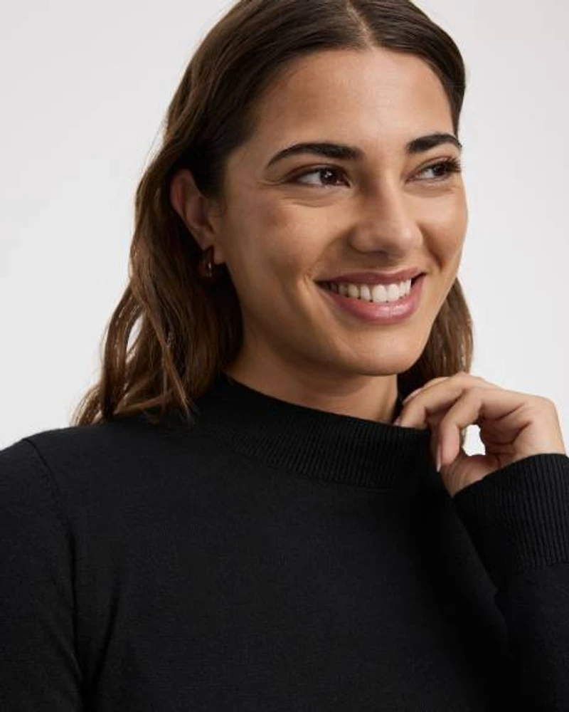 Long-Sleeve Mock-Neck Pullover