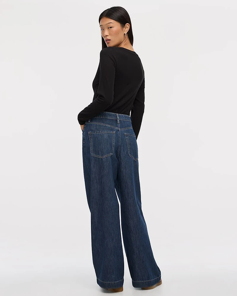 Jean à jambe large et taille haute