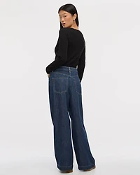 Jean à jambe large et taille haute