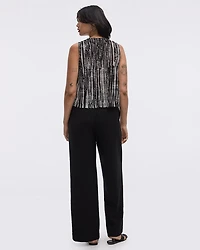 Crew-Neck Tank Crinkle-Knit