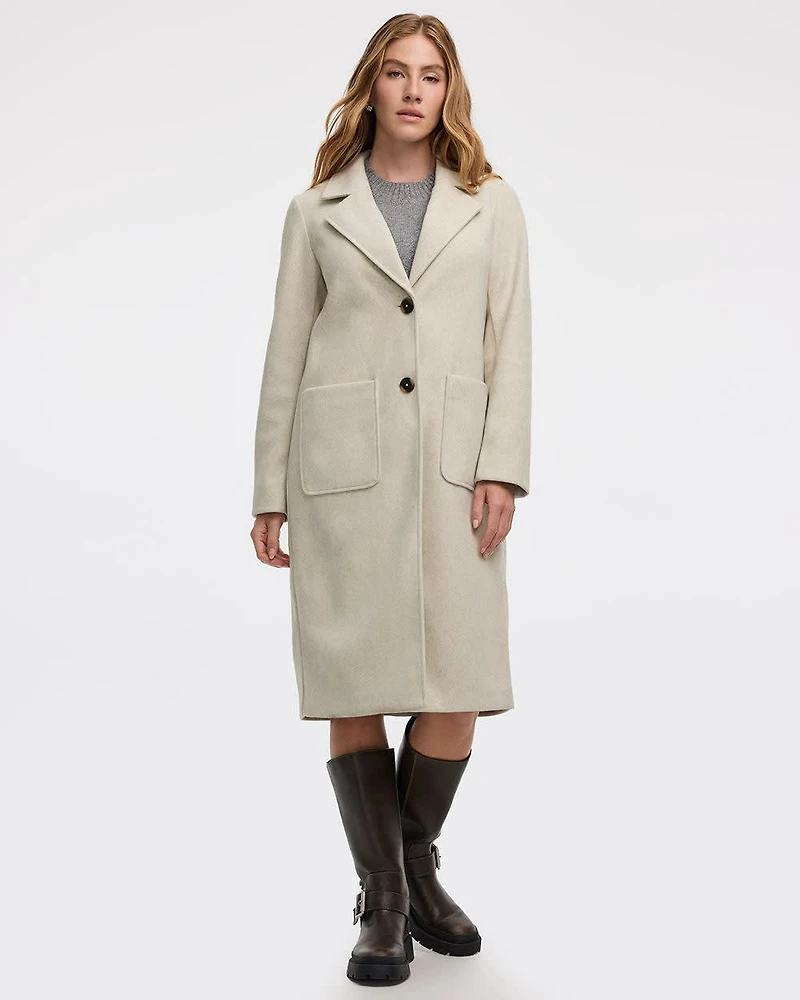 Long Coat with Two-Button Closure