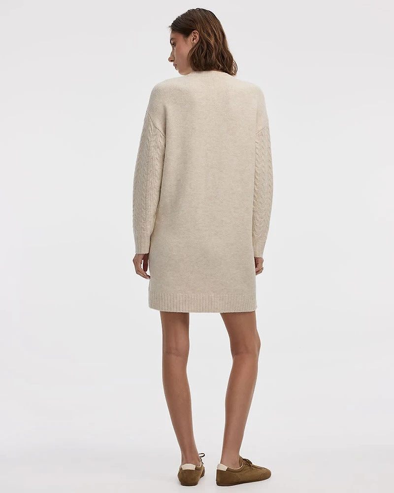 PlushSoft Crew-Neck Cable-Knit Dress