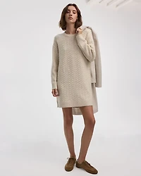 PlushSoft Crew-Neck Cable-Knit Dress