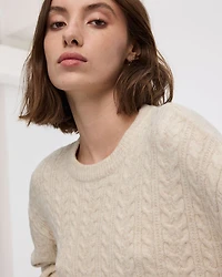PlushSoft Crew-Neck Cable-Knit Dress