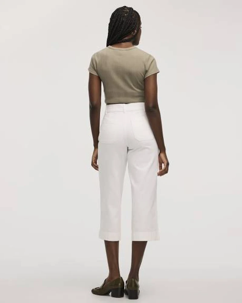 Wide-Leg High-Rise Cropped Jeans