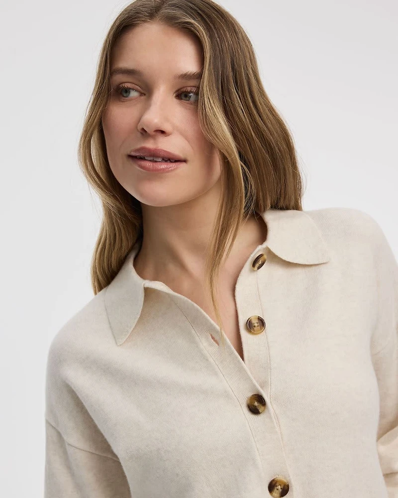 Cardigan polo à manches longues