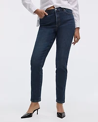 Jean taille haute à jambe étroite