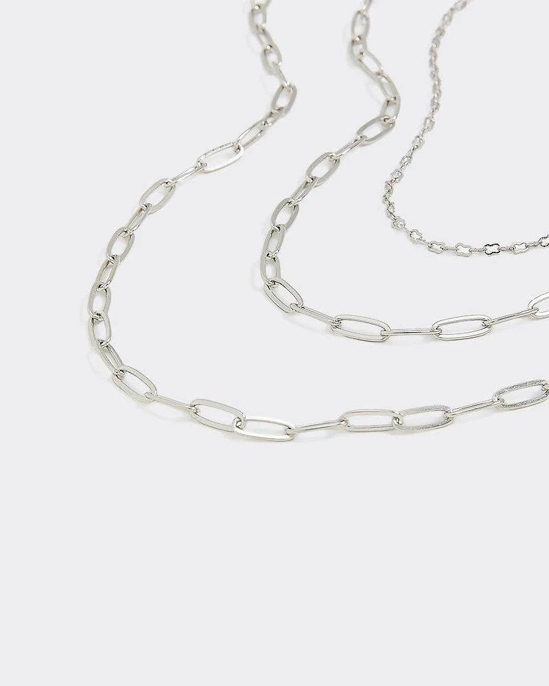 Long Necklace with Paperclip Chains