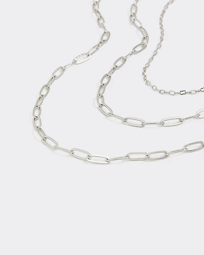 Long Necklace with Paperclip Chains