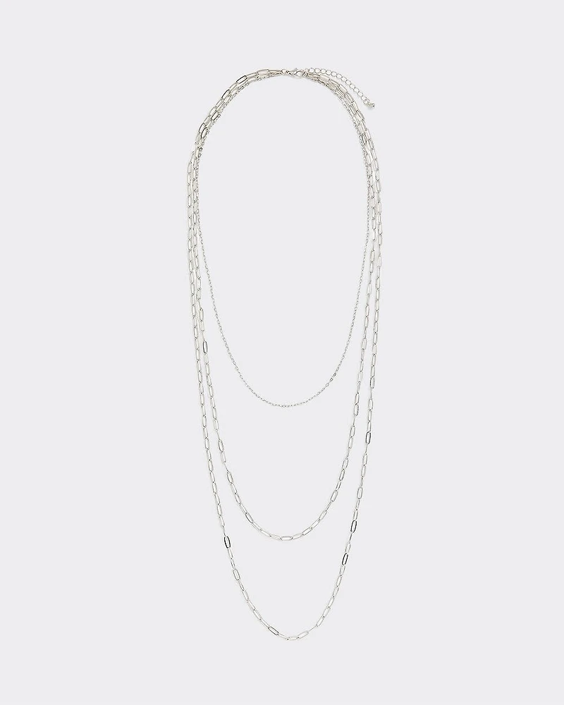 Long Necklace with Paperclip Chains