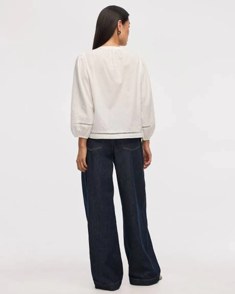 Blouse with Fagoted Details