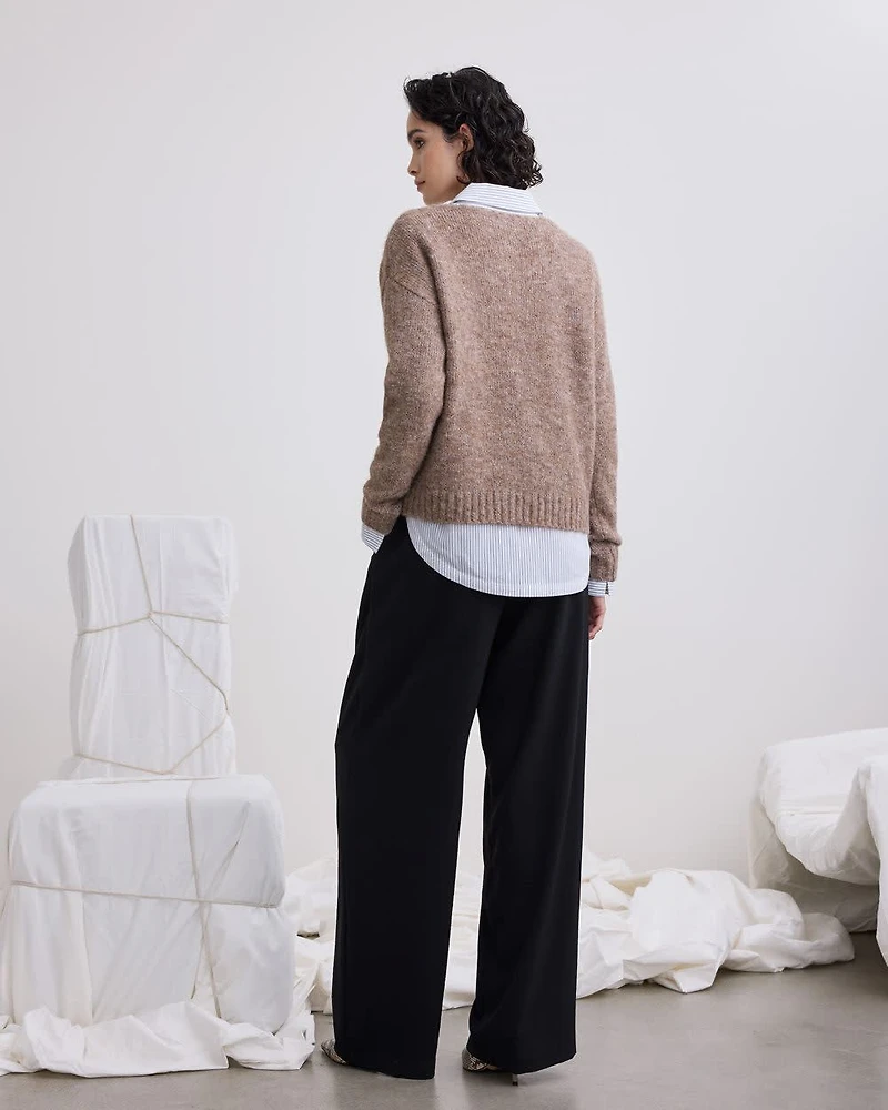 Pull ample à col bateau et manches longues