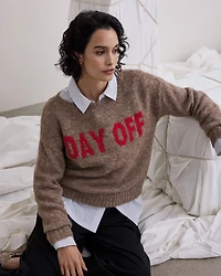 Pull ample à col bateau et manches longues