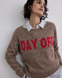 Pull ample à col bateau et manches longues