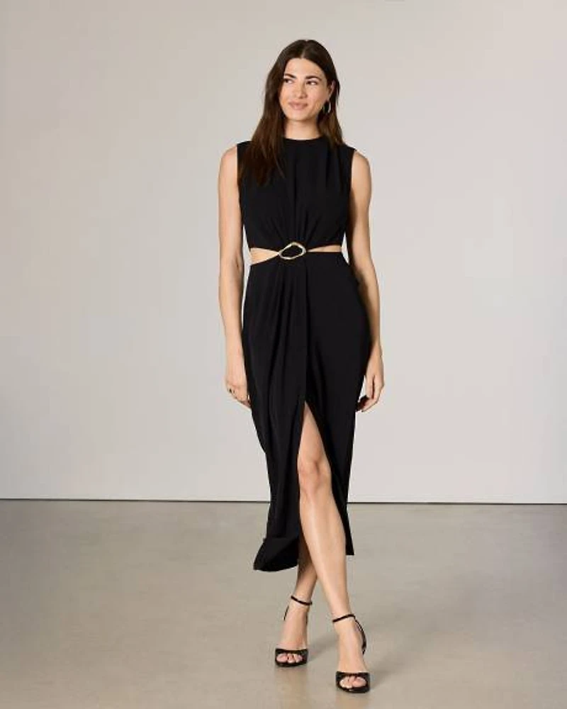 Sleeveless Bodycon Maxi Dress with Cut-Out Details
