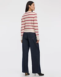 Long-Sleeve Crew-Neck Fitted Cardigan