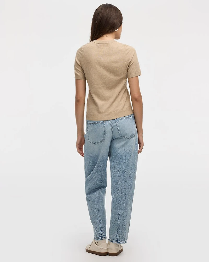 Short-Sleeve Buttoned-Down Cardigan