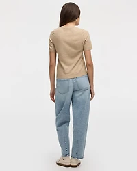 Short-Sleeve Buttoned-Down Cardigan