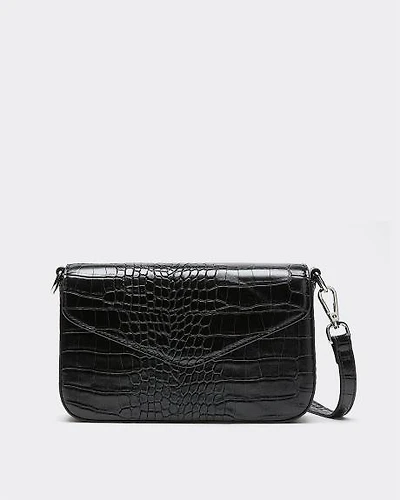 Faux Crocodile Leather Cross-Body Bag